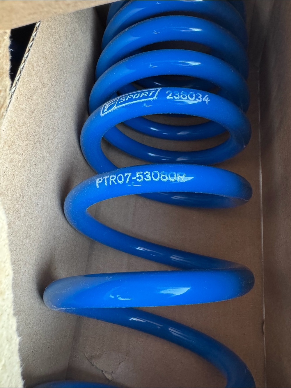 Genuine Lexus F-Sport lowering springs (part number PTR07-53080R).
